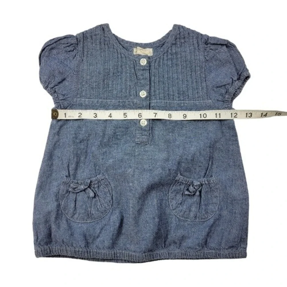 Olive Juice Blue Chambray Girls Top, Size 5 Years, Good Used Condition GUC
